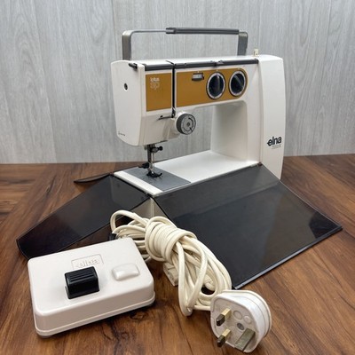 Elna Lotus SP Nähmaschine - Vintage Kompakt Schweizer Modell - mit Pedal