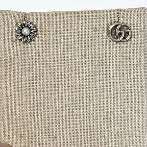 Boucles d'oreilles GUCCI fleurs argent Ag925 perles accessoires femme avec boite