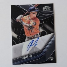 Topps 2023 Chrome Black Korey Lee on card Autograph Rookie Houston Astros. rookie card picture
