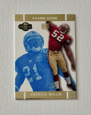 2007 Topps Co-Signers Gold Blue #99B Patrick Willis Frank Gore /349 HOF Numbered