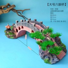 Large Six Eye Bridge Aquarium Rock Ornament Fish Tank Landscape Decoration