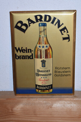 Altes Imoglasschild 30er Jahre Bardinet Weinbrand Berlin,Reklameschild,Original