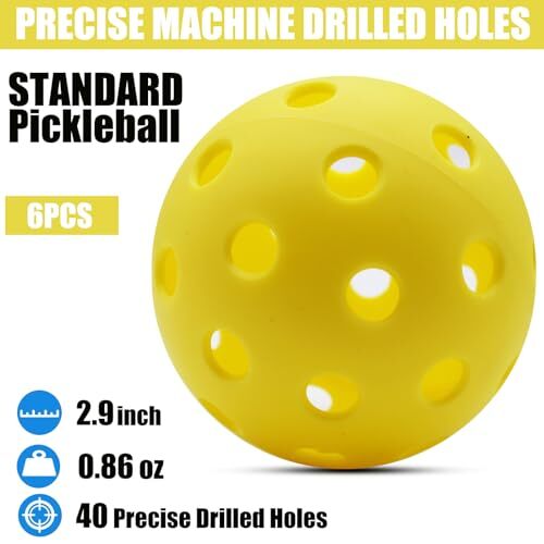 40-Hole Outdoor Pickleball Balls – 20-Pack in Bright Colors