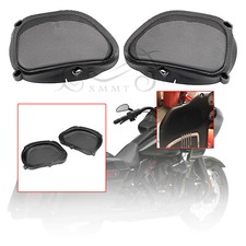 Black Replacement Front Fairing Speakers Grilles For Harley Road Glide 1998-2013