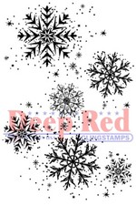Deep Red Stamps Snowflake Background Rubber Cling Stamp