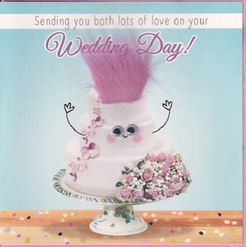 Wedding Day cake Funny Card 3d  fluff Gogglies Googlies  moving eyes