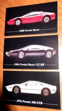 3-1976 FERRARI 308 GTB BOXER 512 BB PHOTO MAGNETS 308GTB 76 77 78 79 80 WHITE