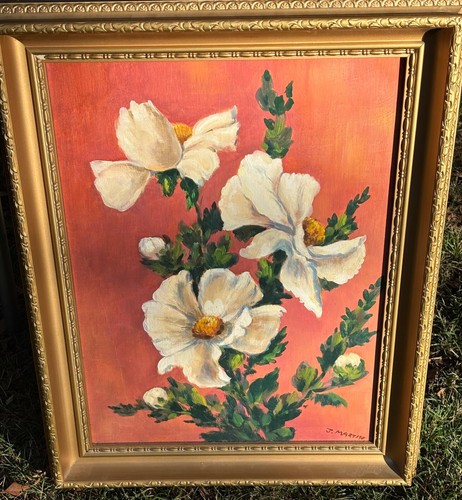Joyce Martin Original Oil Painting Titled "White Camellias." - Picture 2 of 15