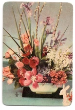 US blank back litho flowers vintage swap cards playing card
