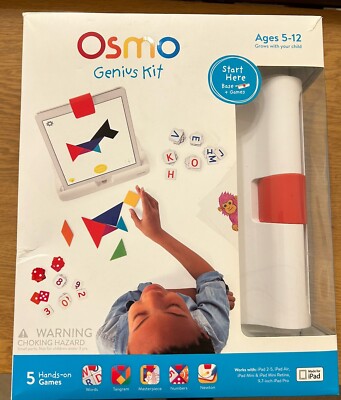 OSMO Genius Kit mit Basis 5 Spiel Apps Teile für iPad Tangram Wörter Newton