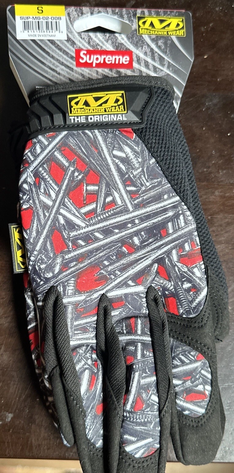 Gants de travail originaux Supreme Mechanix ongles noirs taille petite flambant neufs
