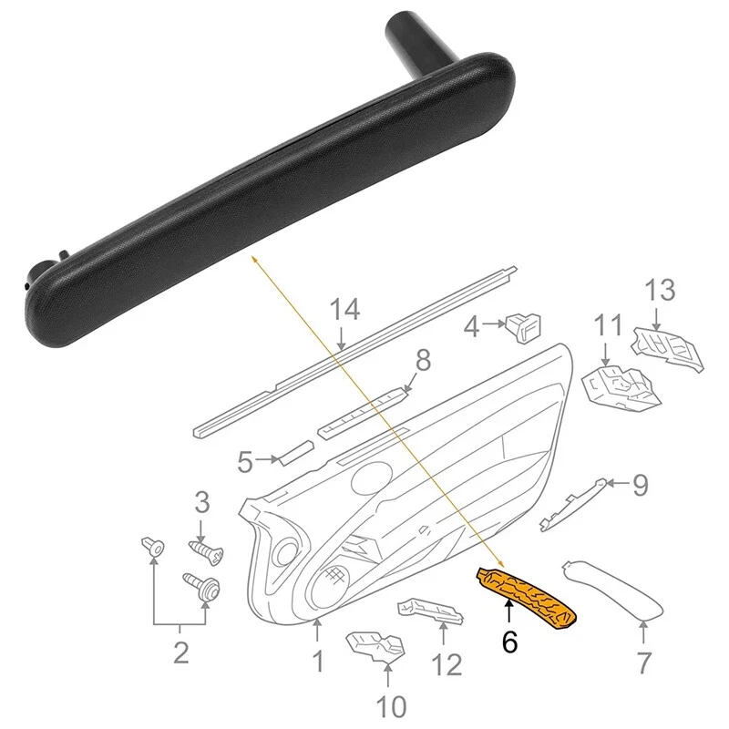 Manija interior puerta delantera original MN162104HA para Mitsubishi Eclipse 2006-2012 Foto 3 de 4