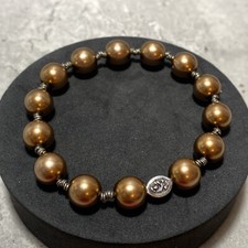 KONPLOTT Armband braun Glasperlen Perlen hübsch Stapel Kitsch Stretch herbstlich