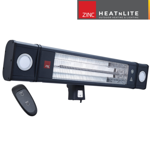Outdoor Patio Heater 1800W Infrared Wall Mounted IP44 2x LEDs & Remote Control - Picture 1 of 10