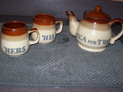 Vintage RARE  ''Tea for Two'' Teapot Set His & Hers Estate Find