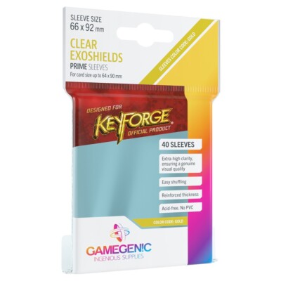 keyforge card sleeves Keyforge Clear Exoshields Card Game Sleeves 64x0mm (50) GameGenic ASMGG1069