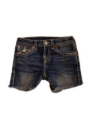 True Religion Girl's Size 12 Rainbow Sophie Distressed Frayed Hem Denim Shorts