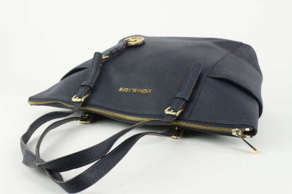 Michael Kors Blue Leather Jet Set Sullivan Tote Bag 2mk1101 | eBay