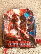 New Marvel Captain America Civil War Large Cargo Backpack 15" Book Bag