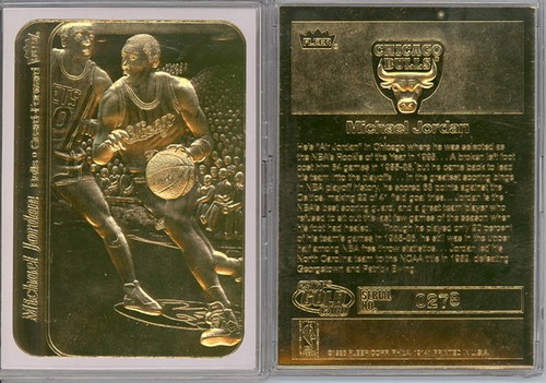 Michael Jordan ['86 Sticker White Border] 1998 Fleer 23KT Gold card