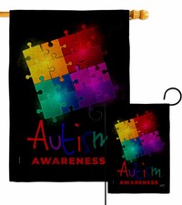 Autism Puzzle Garden Flag Support Awareness Decorative Gift Yard House Banner