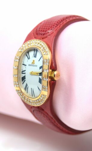 Ladies Bertolucci 18K Yellow Gold with factory Diamond Bezel Watch - Picture 2 of 6