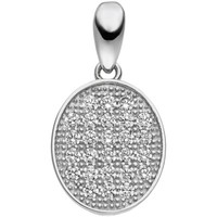 AnhäNger Mit Vielen WeißEn Zirkonia Oval 925 Silber SilberanhäNger Halsschmuck