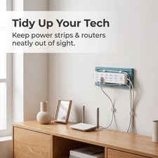 Self-Adhesive Power Strip Holder for Routers  Cable Organization