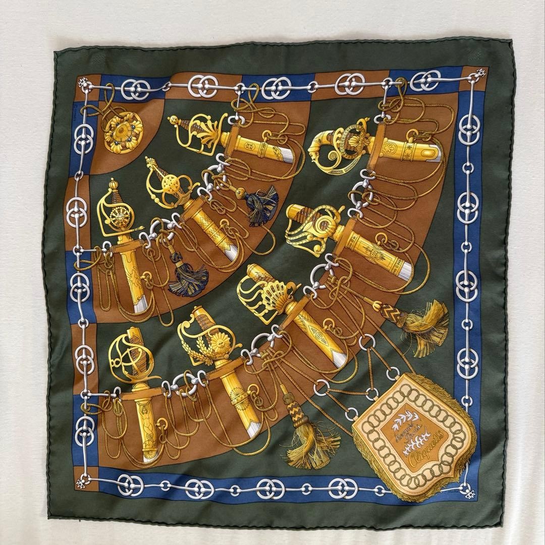 HERMES Carre 45 Silk 100% Scarf Multicolor Authentic G0610990