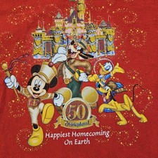 Vintage Disneyland 50th Anniversary Happiest Homecoming 2T Toddler Graphic Tee