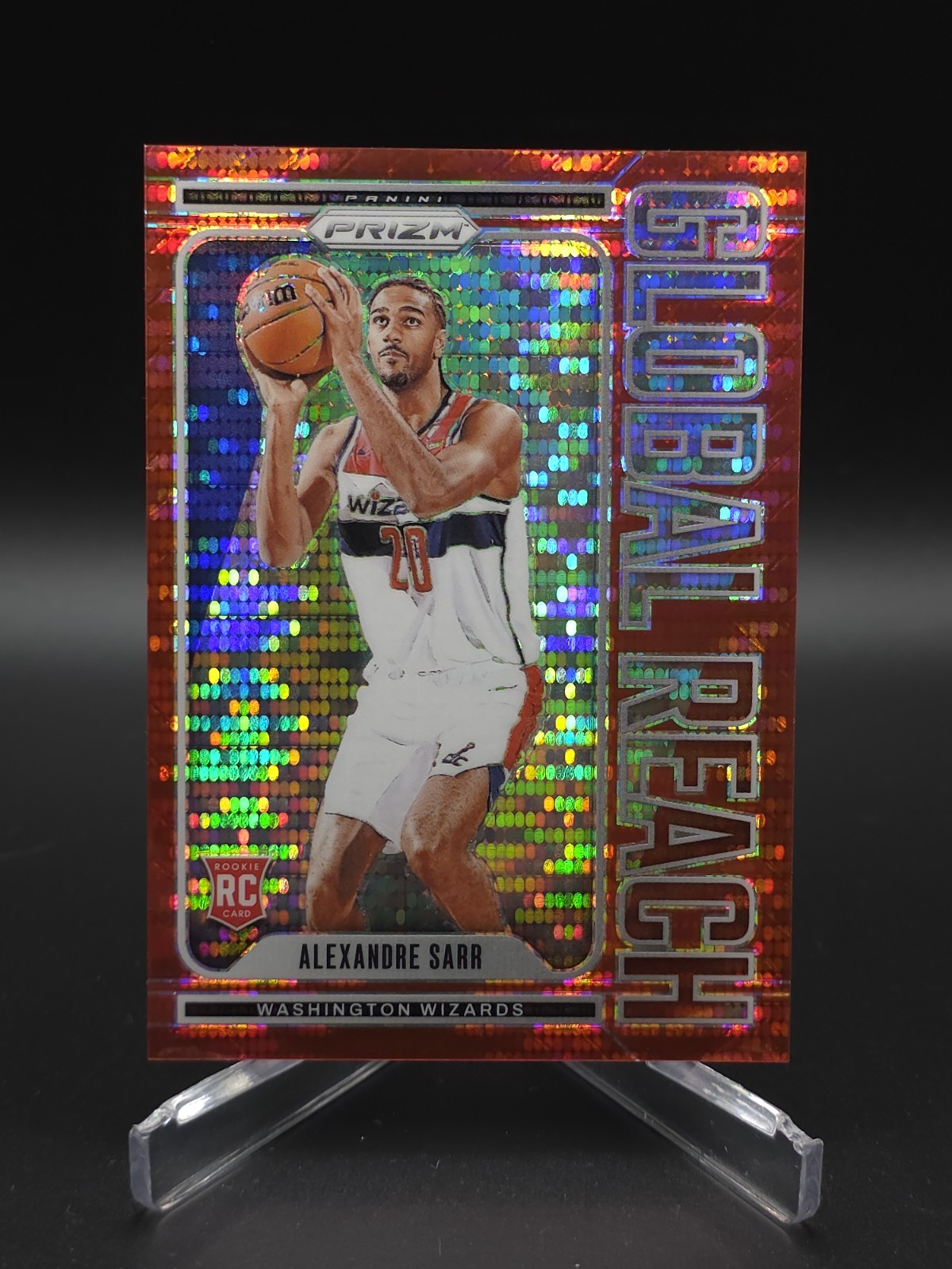 2024-25 Panini Prizm ALEXANDRE SARR RC Global Reach RED PULSAR # /75 Wizards #10