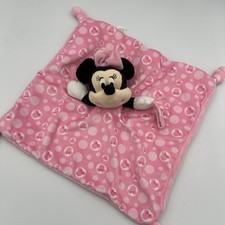Disney Baby Minnie Mouse Lovey Plush Pink Security Blanket Pacifier Holder 15"