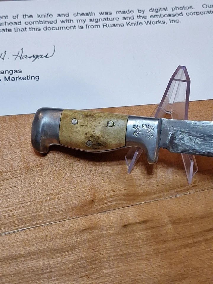 1940's RUDY RUANA 10A KNIFE SQUARE CUT RH RUANA HANDMADE BY RUDY RUANA WITH LOA - Image 4 of 4