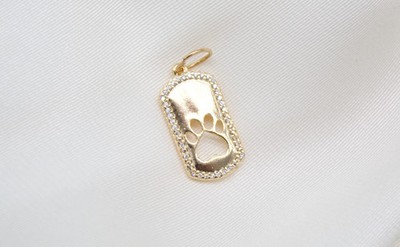 18k Gold Filled Dog Paw Heart Lovers Pendant