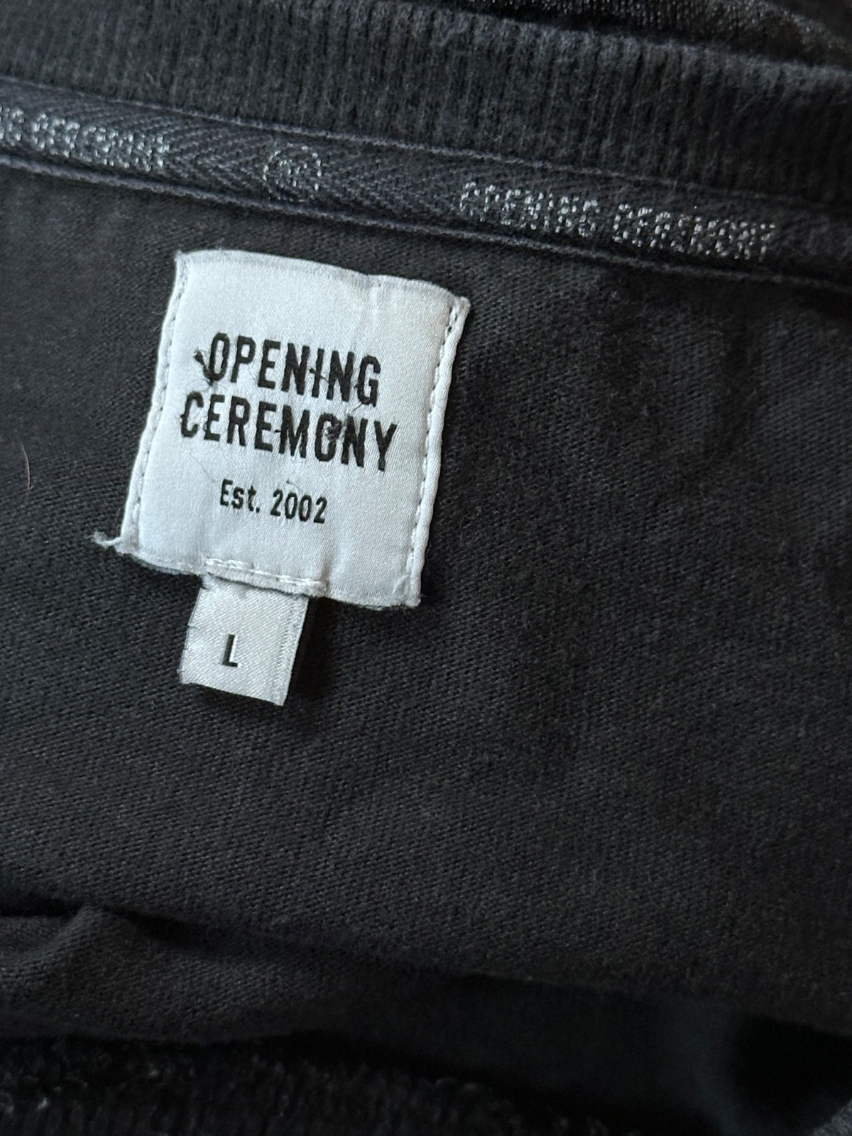 Opening Ceremony Sweatshirt Large Womens Black Fleece Pullover Graphic Sweater image 6