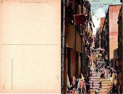 Napoli Italy Postcard Vicolo del Pallonetto S Lucia Color Street Unposted Rare