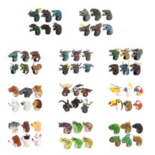 6 Pcs Simulated Dinosaur Wildlife Rings Toy Finger Puppet Animal Rings