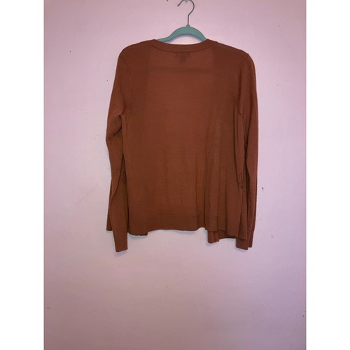 Halogen orange cardigan Merino wool blend size medium  - Picture 4 of 7