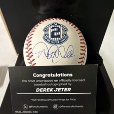 Derek Jeter Signed Official MLB Baseball New York Yankees Fanatics- Team Captain