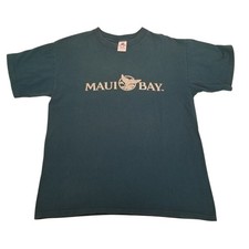 Maui Bay Vintage T Shirt Hawaii Mens Lg Teal Total Tee Tag Single Stitch