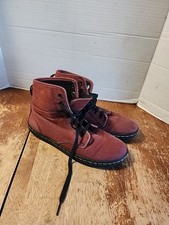 Dr. Doc Martens Shoreditch Maroon Red Canvas Boots Shoes - Women  s Size 7