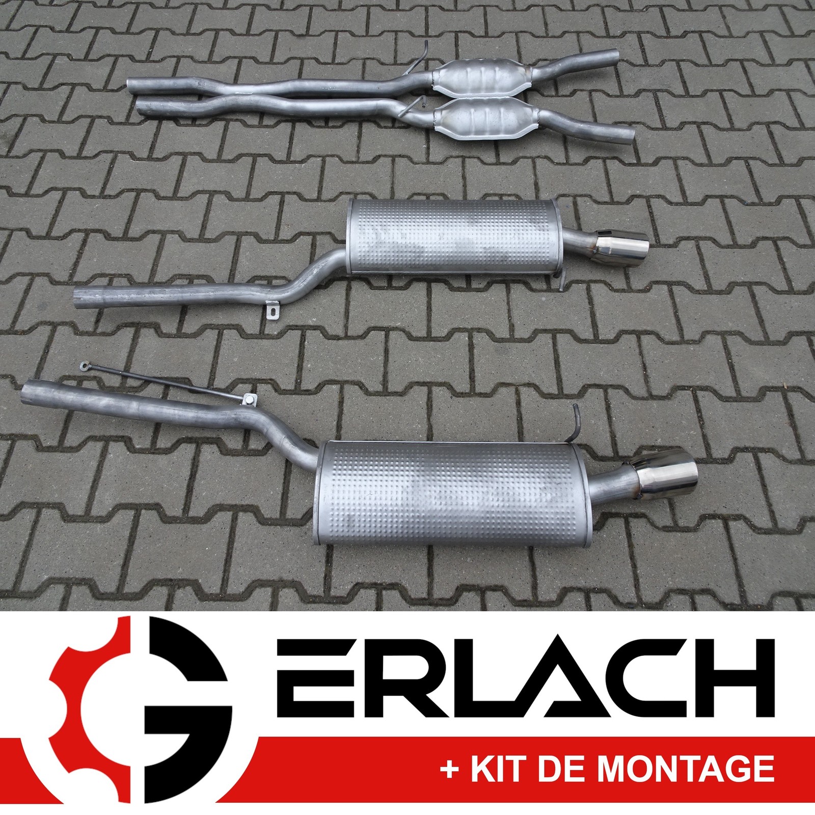 Echappement silencieux Audi A6 C5 reduisant la contre-pression avec double sortie 90mm sport