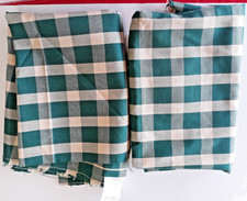 2 pieces green stripe cotton cloth fabric material both are 56" x 72" flaw on 1