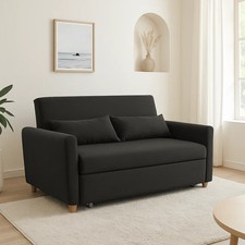 Dahlia Black 2-Seater Pull Out Sofa Bed - Convertible Sleeper Sofa