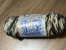 Yarn Bee I Love This Yarn Print Green Camo Stripe Acrylic 5oz 252yds