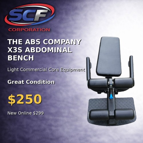 The Abs Company X3S Pro Abdominal Bench Black Foam Handles Commercial Core