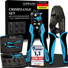 ALPHATEC® Crimpzange Set mit Wechselbacken inkl. Abisolierzange - 0,25-10mm²