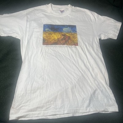 Vintage 1999 LACMA Vincent Van Gogh Wheatfield Crows Art Shirt M