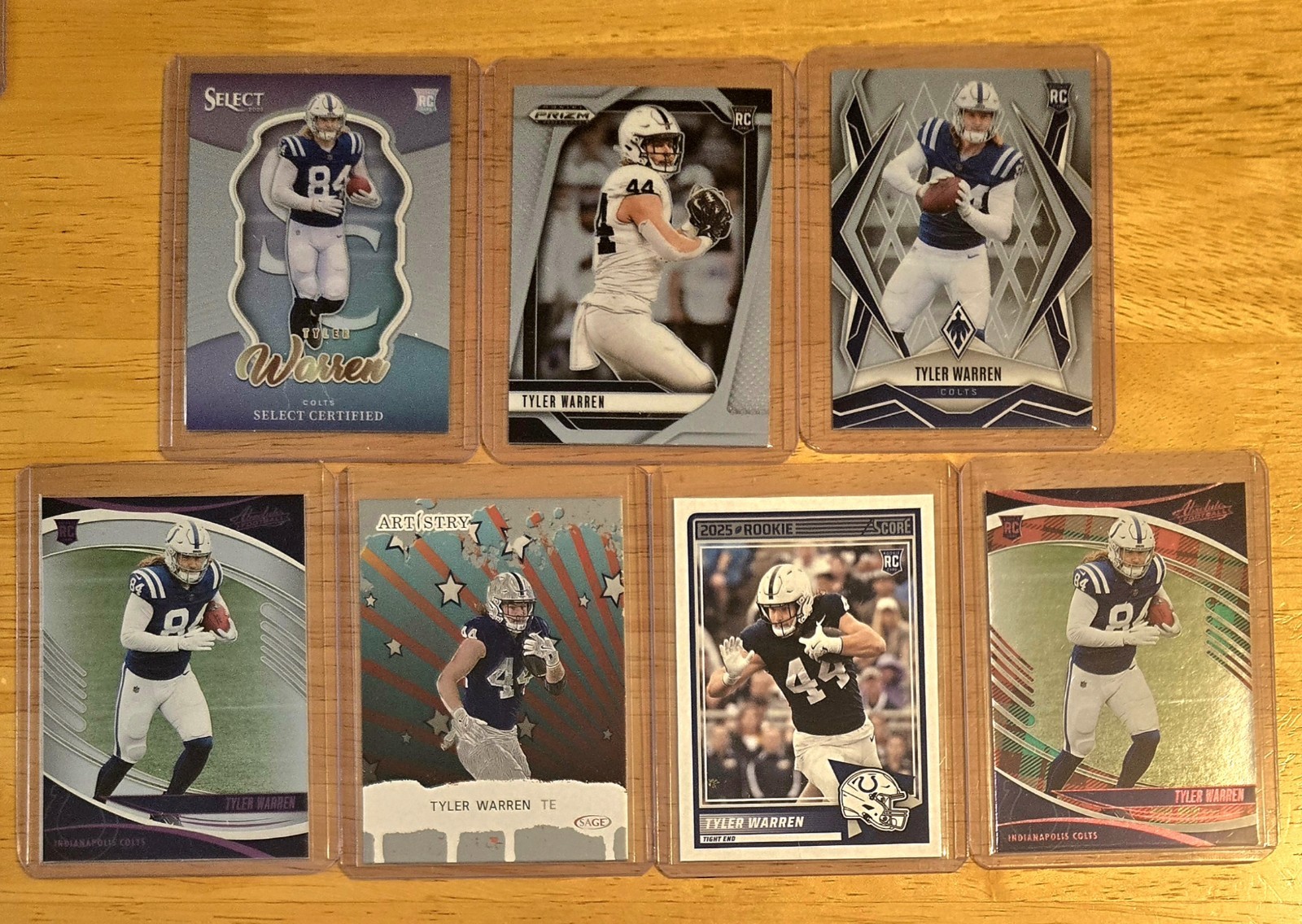 2025 Tyler Warren 7 Rookie Card Lot Select Phoenix Prizm Parallels 