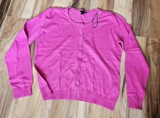 Damen Jacke Strickjacke Gr.L H&M Feinstrick Stretch Knöpfe Strickweste Pink 